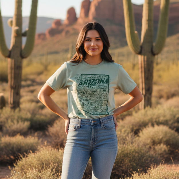 Arizona Icons Map Unisex Tee