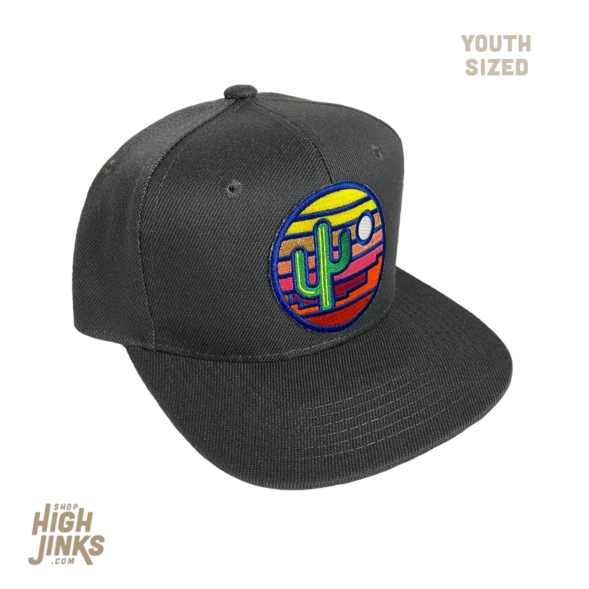 Stained Glass Sunset Kids' Flatbrim - Dark Grey