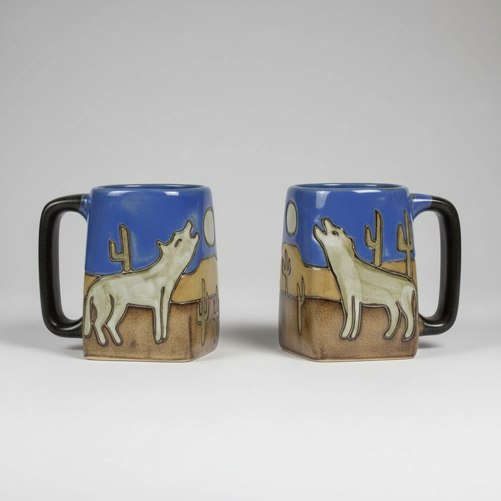 Howling Wolves Square Stoneware Mug