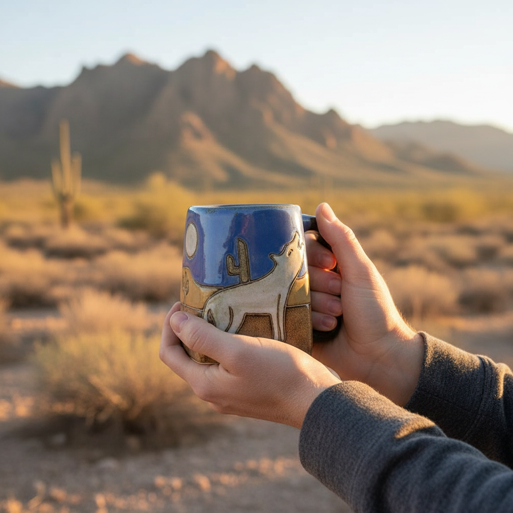 Howling Wolves Square Stoneware Mug