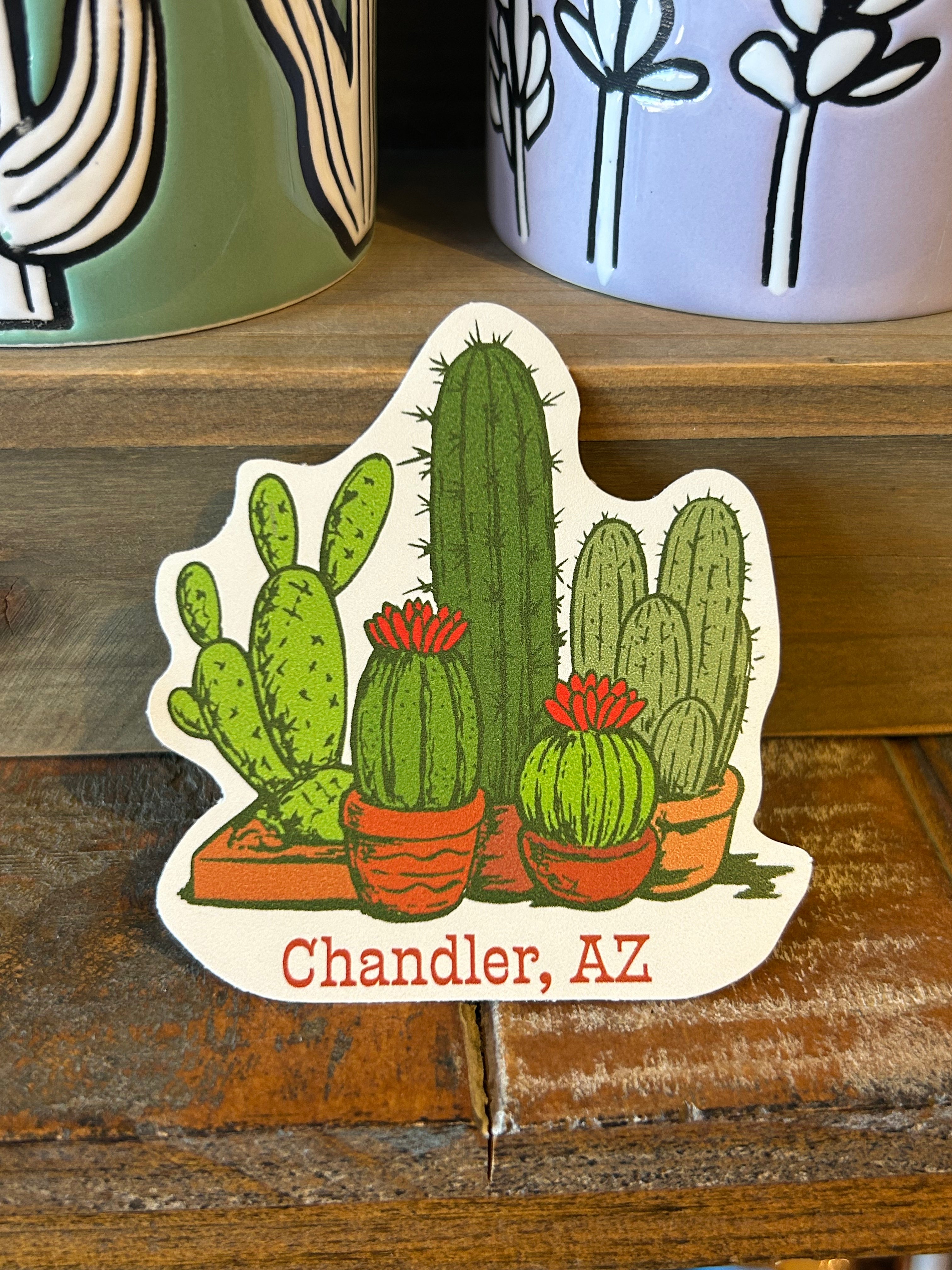 Cactus Die Cut Name Drop Sticker