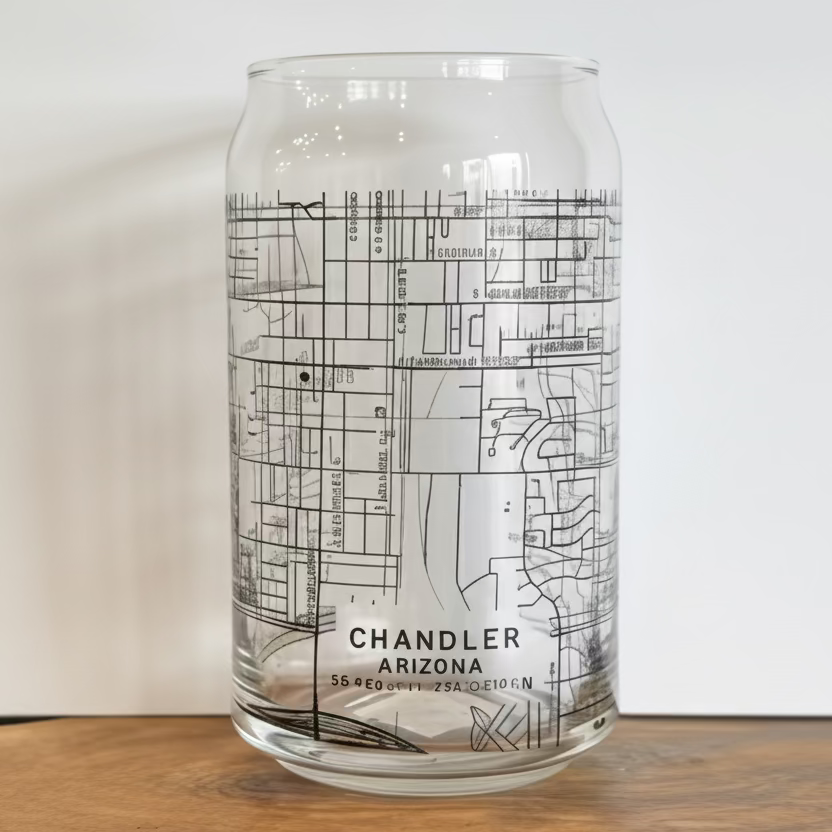 Chandler Arizona Topographic Map Pint Glasses