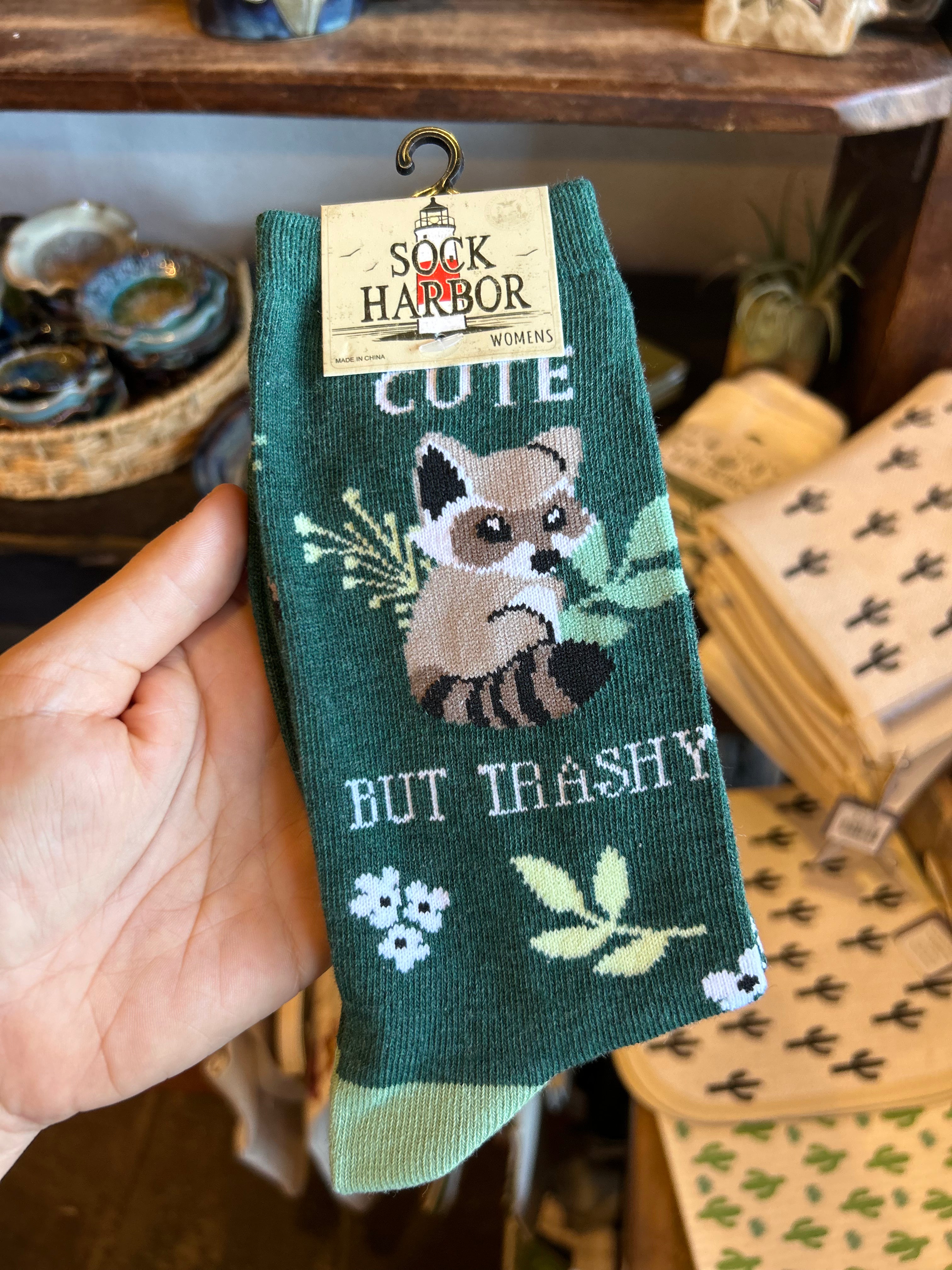 Trashy But Cute Raccoon Socks