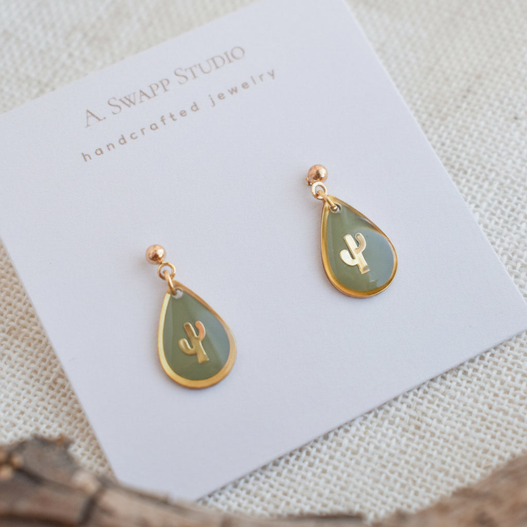 "Still like a Saguaro" Handmade Earrings