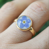 Handmade Pressed Flower Adjustable Ring