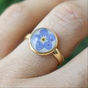 Handmade Pressed Flower Adjustable Ring