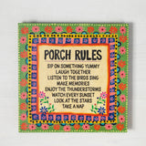 Porch Rules Wooden Sign
