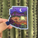 Desert Moonlit Camp Sticker