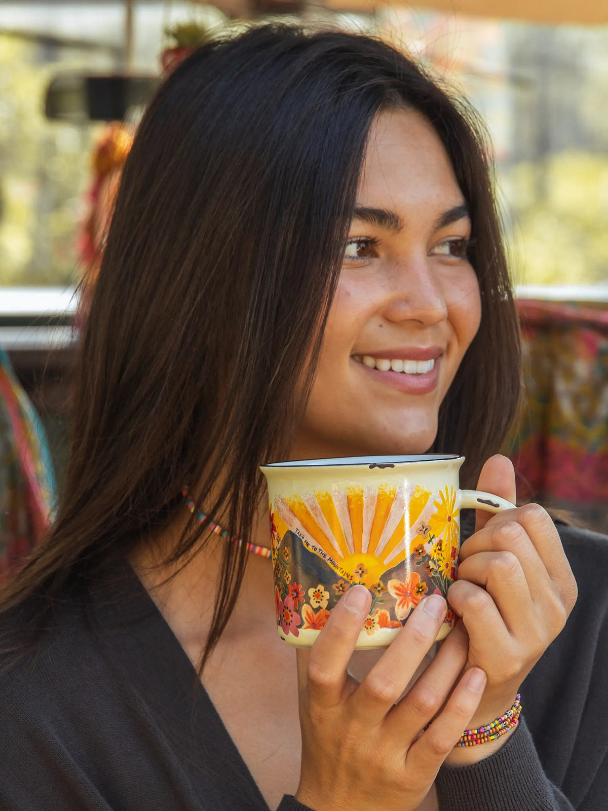 Camp Coffee Mug - Cream Mountain Range