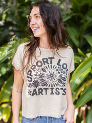 Support Local Artists Flowy Crop Tee
