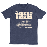 Desert Dreams T-shirt in navy with a retro desert scene and cactus graphic.