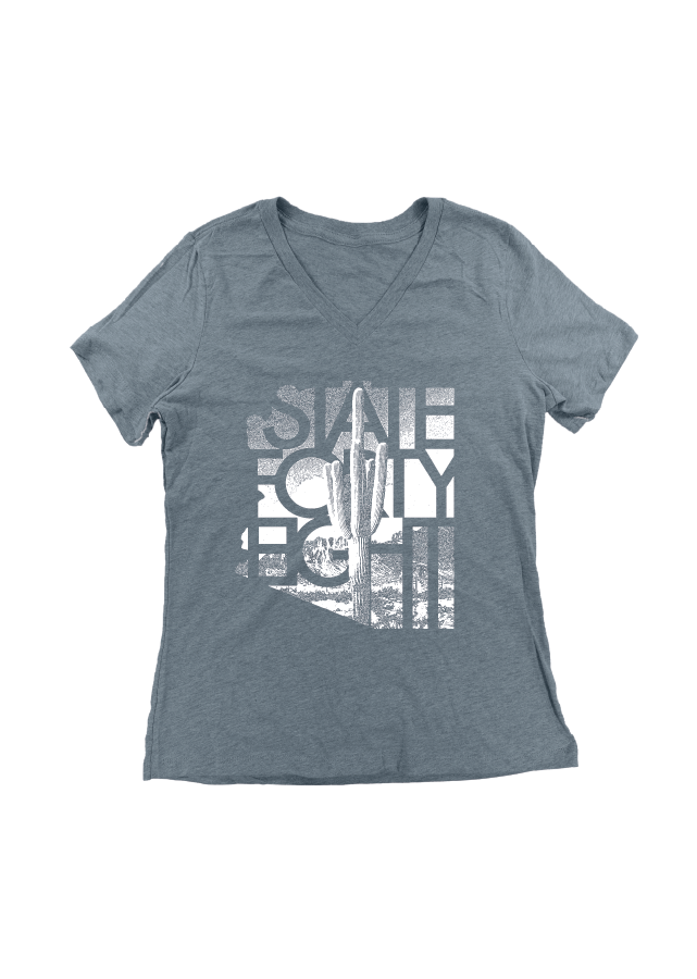 Women's Relaxed V-Neck Fading Saguaro Tee