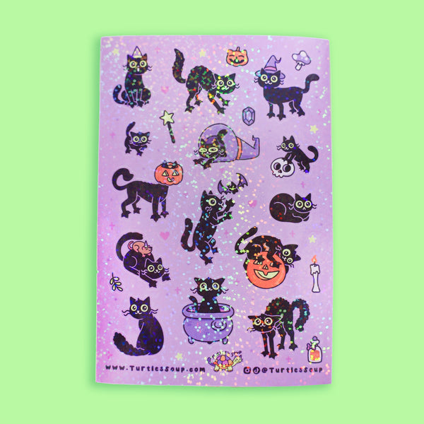 Black Cats Halloween Sticker Sheet