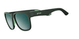 Matte dark green BFG Goodr sunglasses with green gradient lenses and mint accents.