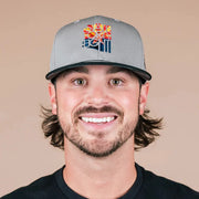 State Forty Eight Snapback Flag Hat | Grey & Black