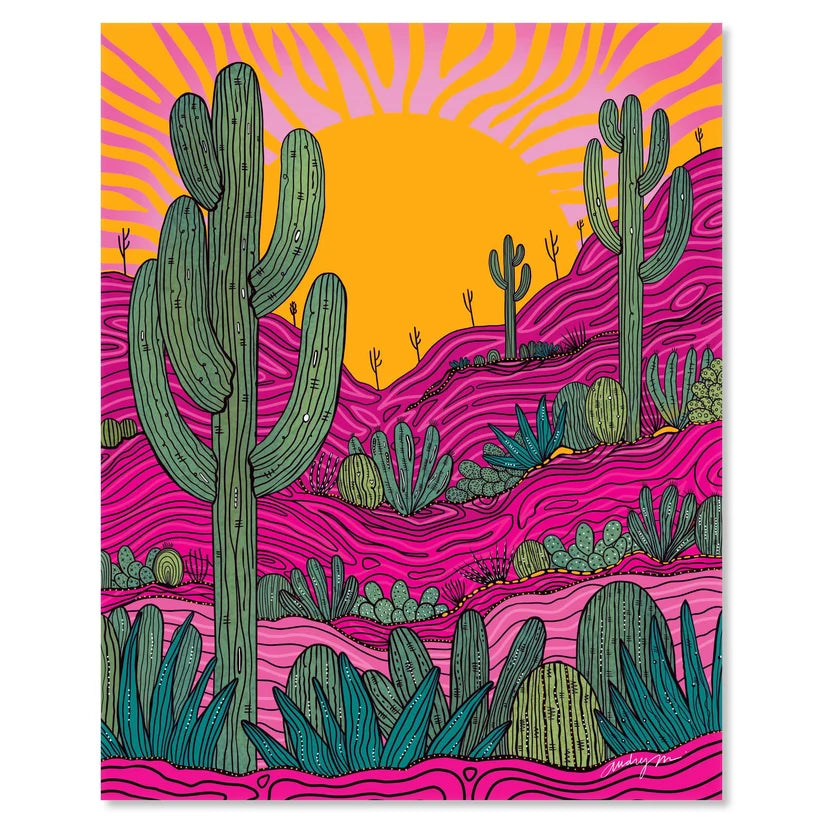 Pink Sunburst 8 x 10 Print