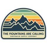 The Mountains Are Calling Retro Sticker
