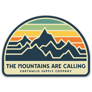 The Mountains Are Calling Retro Sticker