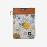 Thread Patterned Vertical Leather Elastic Wallet