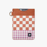 Thread Patterned Vertical Leather Elastic Wallet