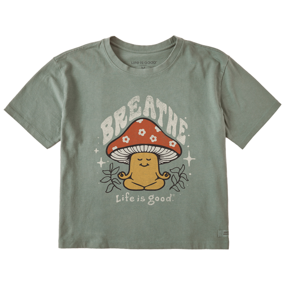 Breathe Mushroom Boxy Crop Tee