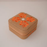 Travel Jewelry Case in Ochre Linen