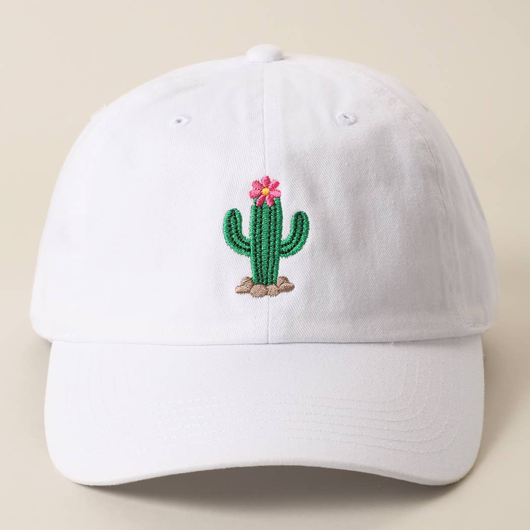 Blooming Cactus Embroidered Dad Hat