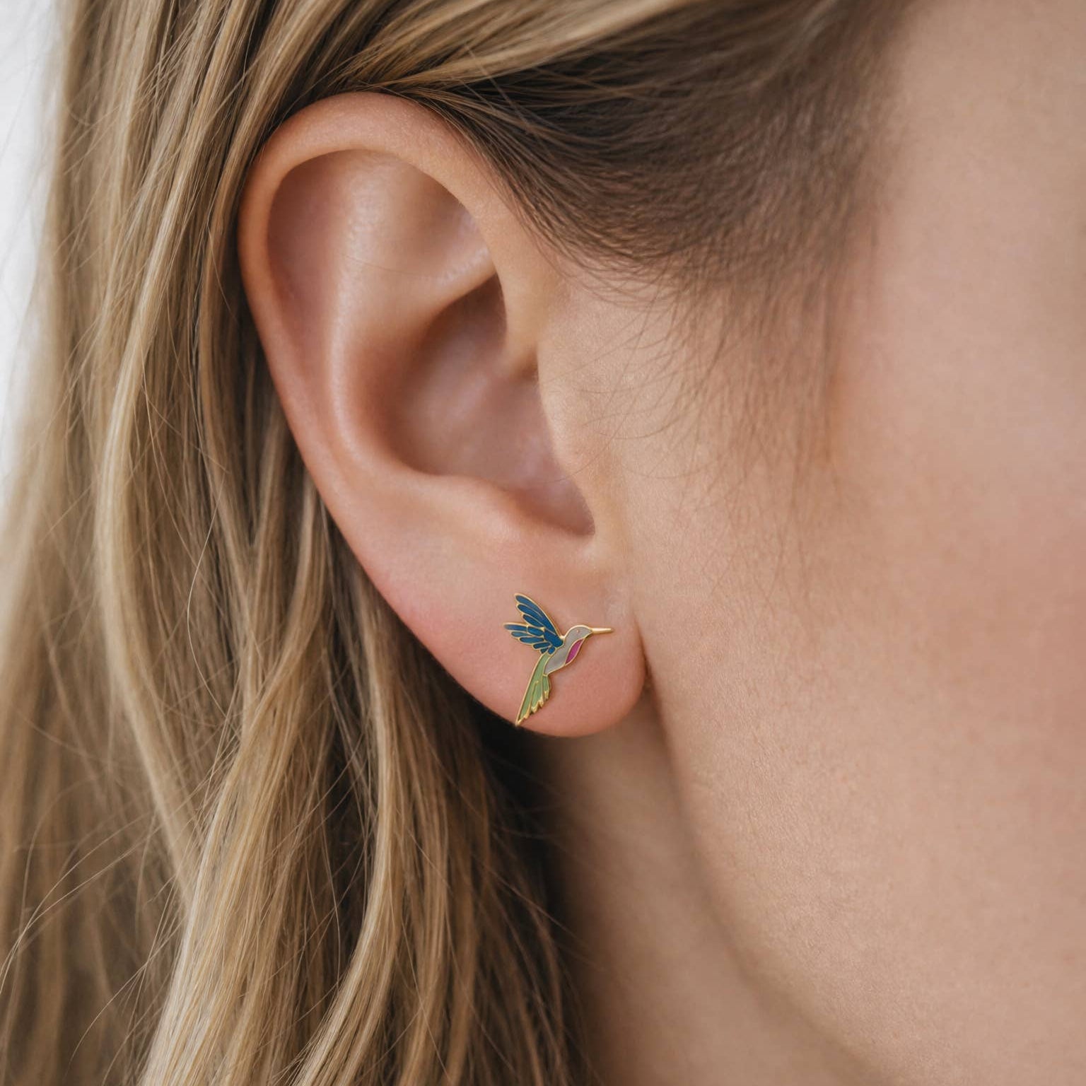 Red-Throated Hummingbird Earrings