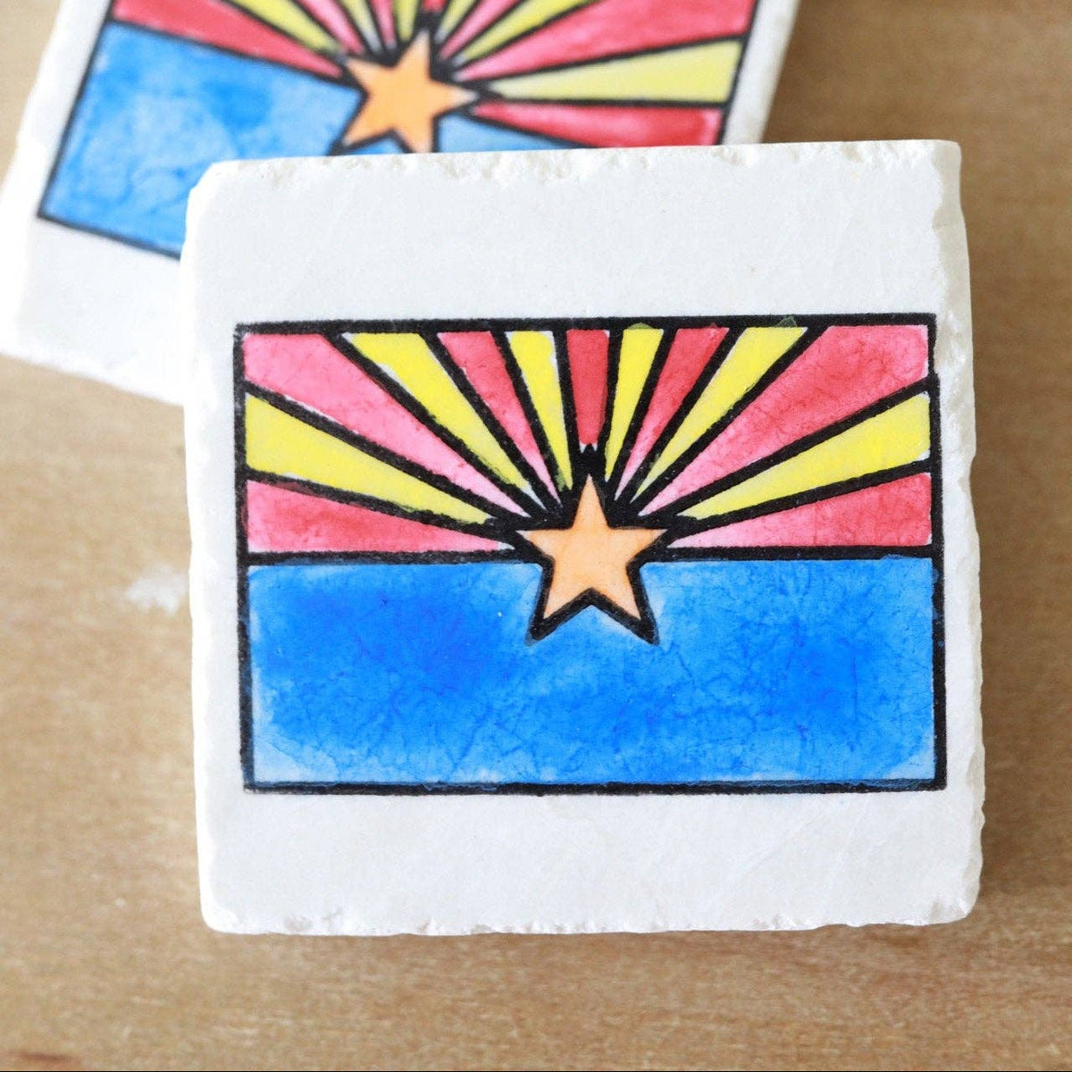 Arizona Flag Marble Coaster