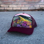 Wildflower Field Unisex Trucker - Maroon