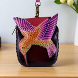Hummingbird Wristlet Leather Coin Purse Wallet