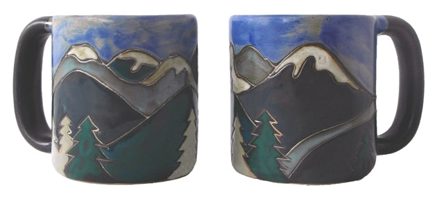 Snowy Mountains Round Stoneware Mug
