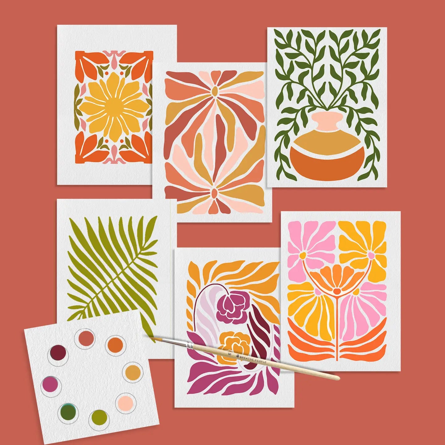 Abstract Flowers All-In-One Watercolor