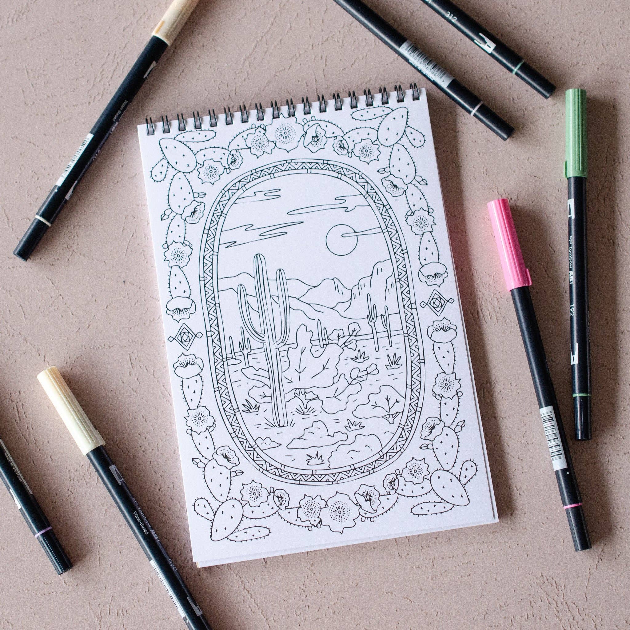 Desert Landscapes Coloring Book