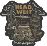 Head West Route 66 Sticker