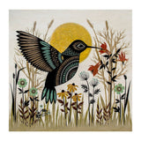 Humming In The Garden - 8 x 8 Cut Paper Art Print