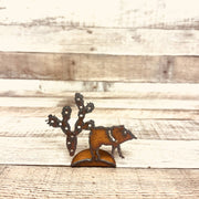 Javelina and Prickly Pear Metal Cut Out Standee