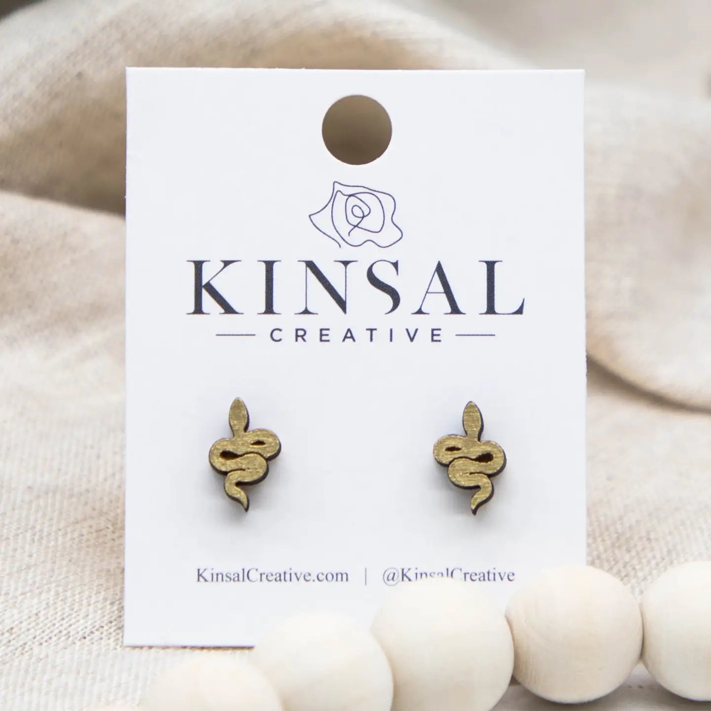 Wooden Snake Earrings