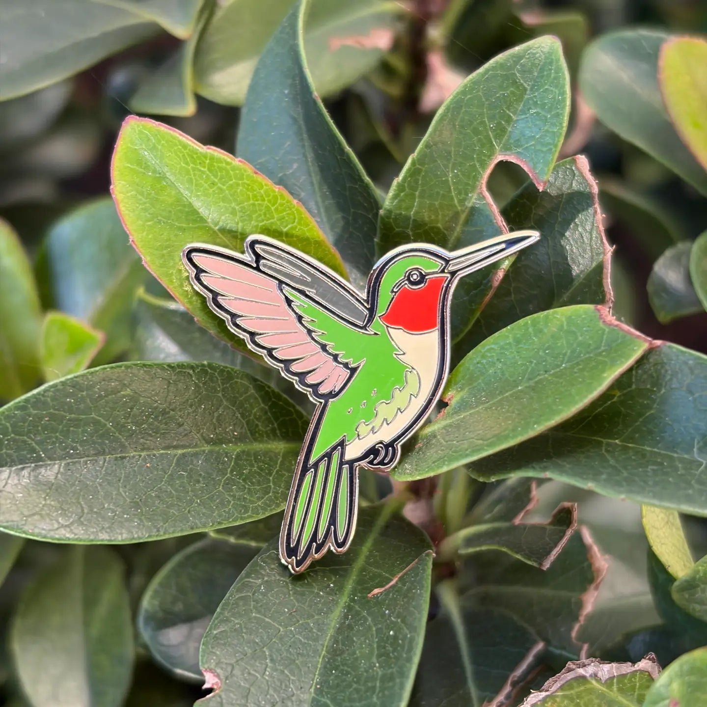 Ruby-Throated Hummingbird Enamel Pin