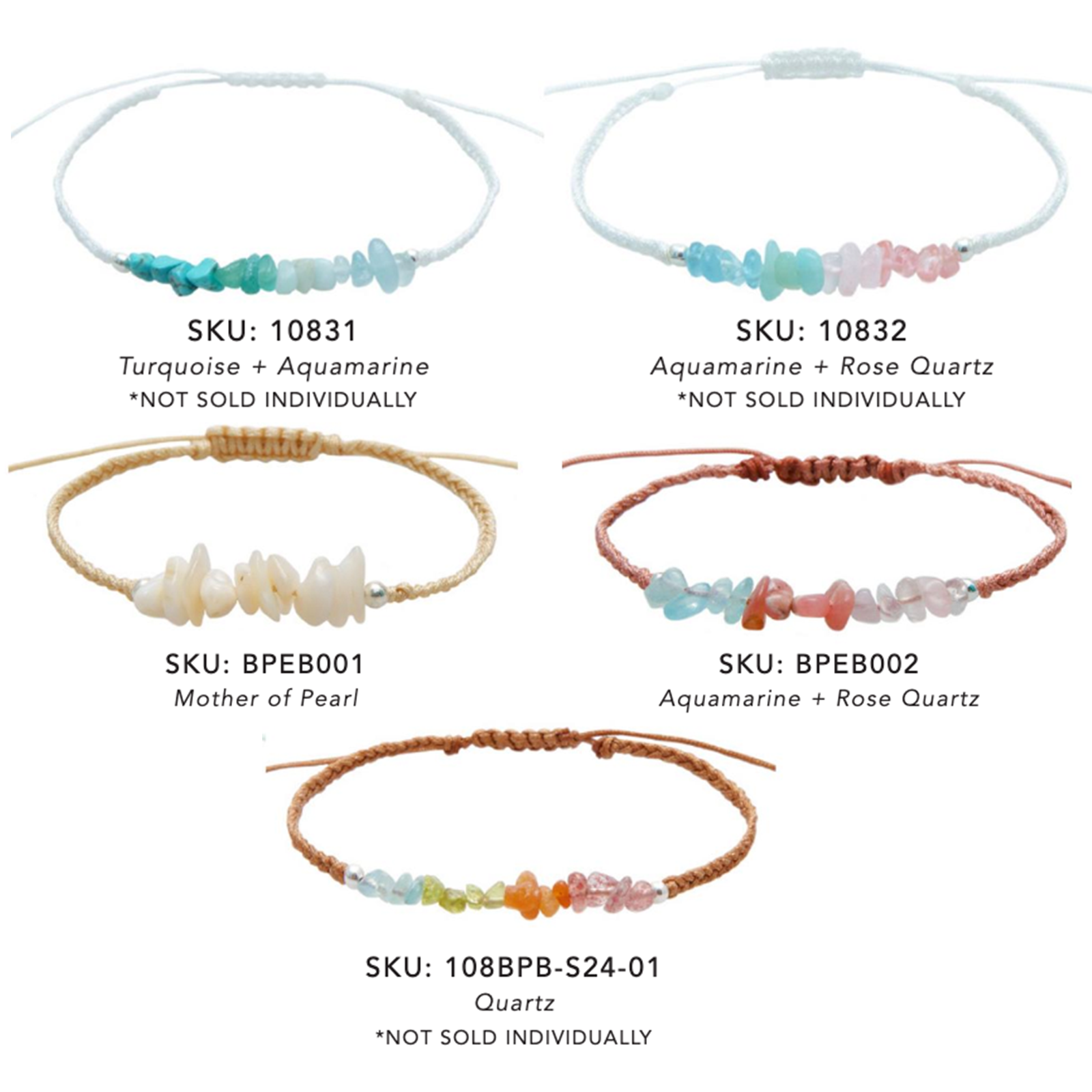 Braided Pebble Bracelets