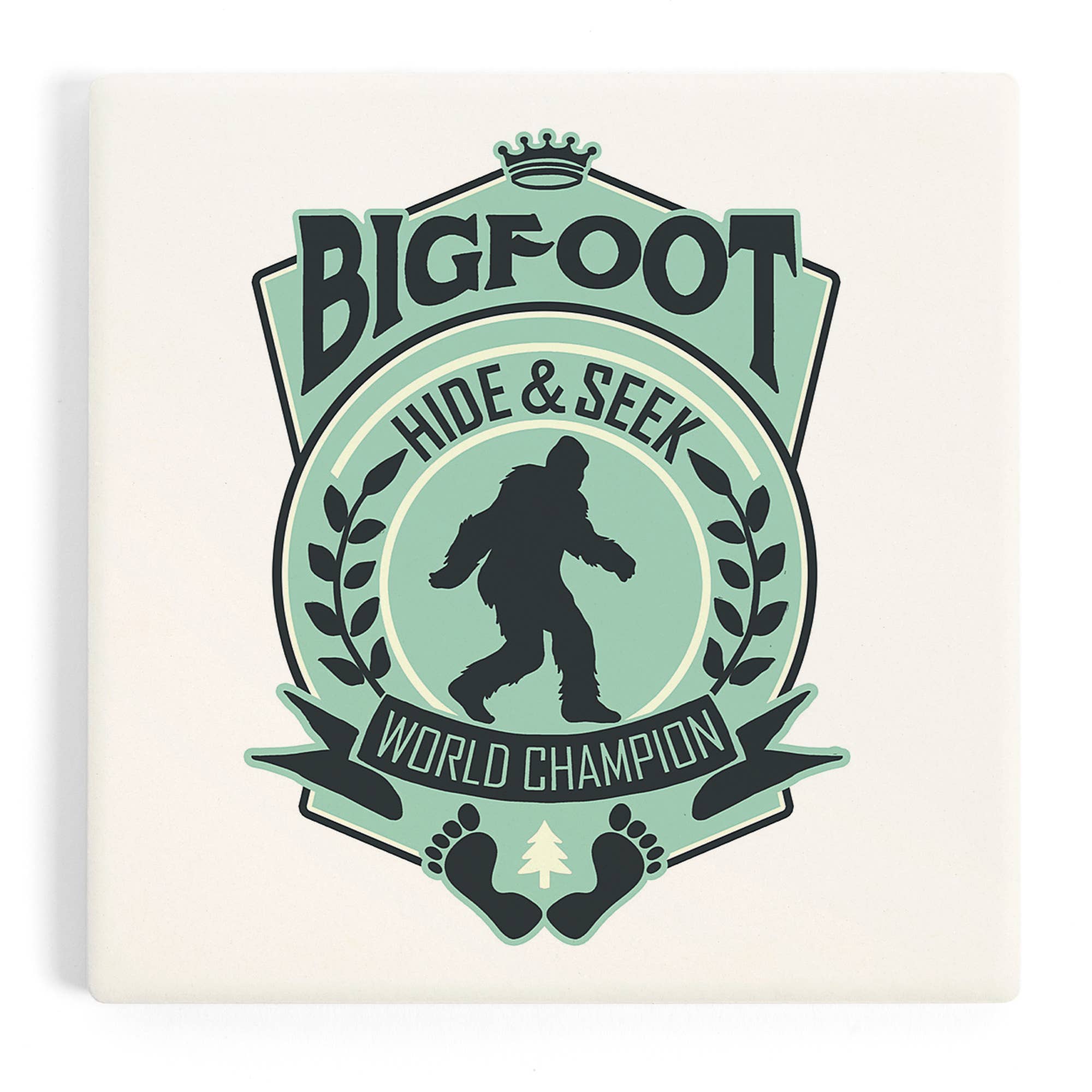 Bigfoot Hide and Seek World Champion Ceramic Coaster