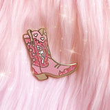 Pink Cowgirl Boot Enamel Pin