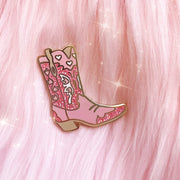 Pink Cowgirl Boot Enamel Pin