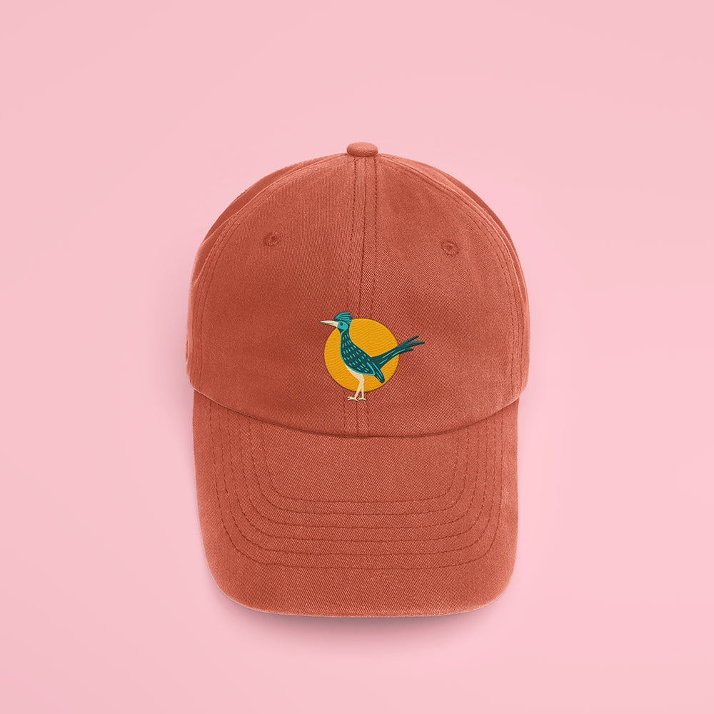 Embroidered Roadrunner Baseball Cap - Burnt Orange
