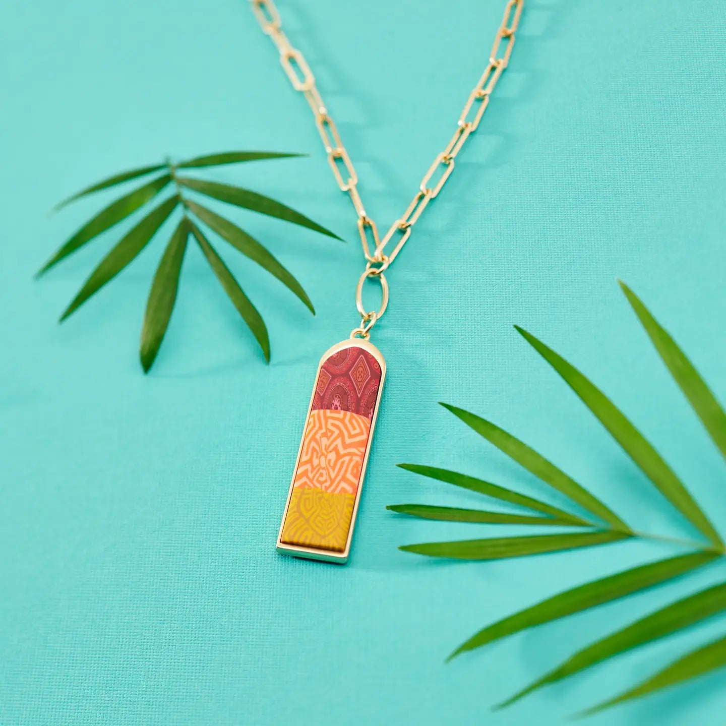 Savannah Red Reversible Long Pendant Necklace