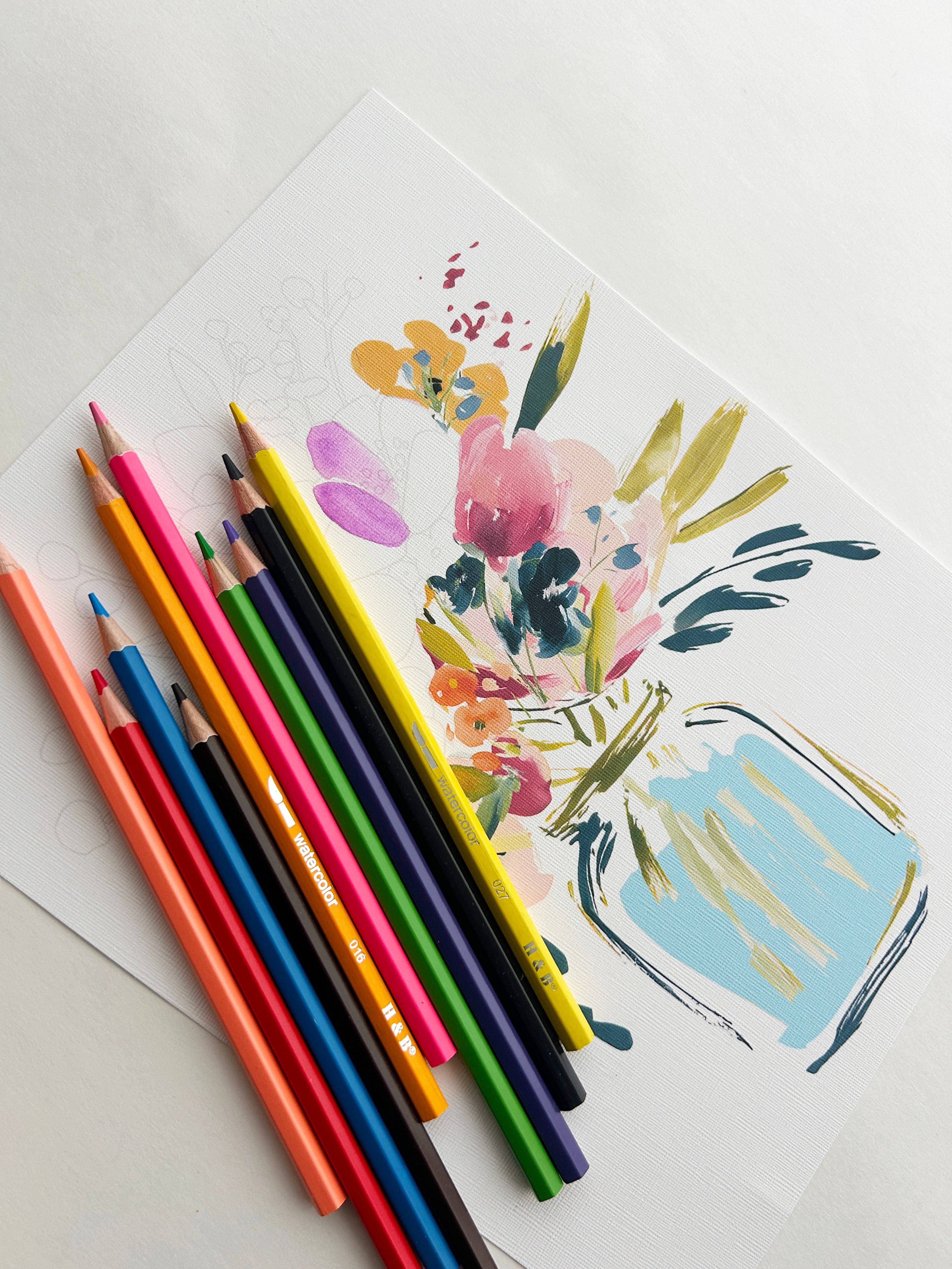 12-Color Watercolor Pencils - Beginner-Friendly Art Supplies