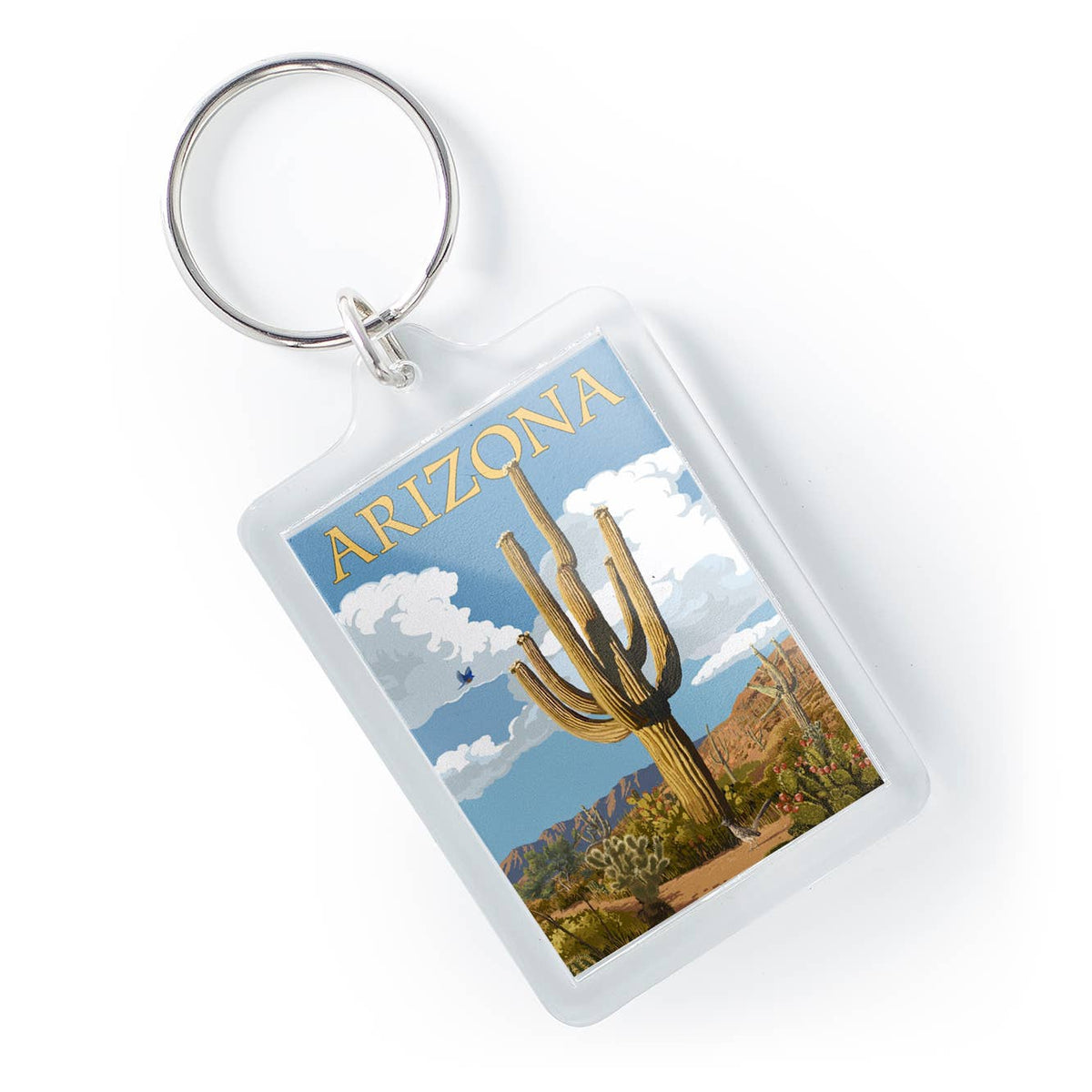 Saguaro & Roadrunner Keychain