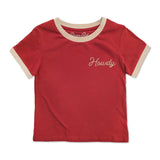 Howdy Vintage Ringer Toddler Tee - Apple Red