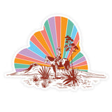 Rainbow Sunset Cowgirl Sticker