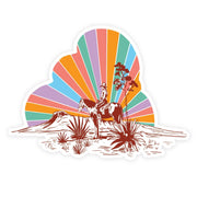 Rainbow Sunset Cowgirl Sticker